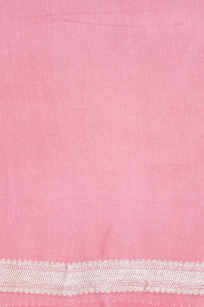 Rani Pink Pure Khaddi Georgette Brocade Banarasi Saree