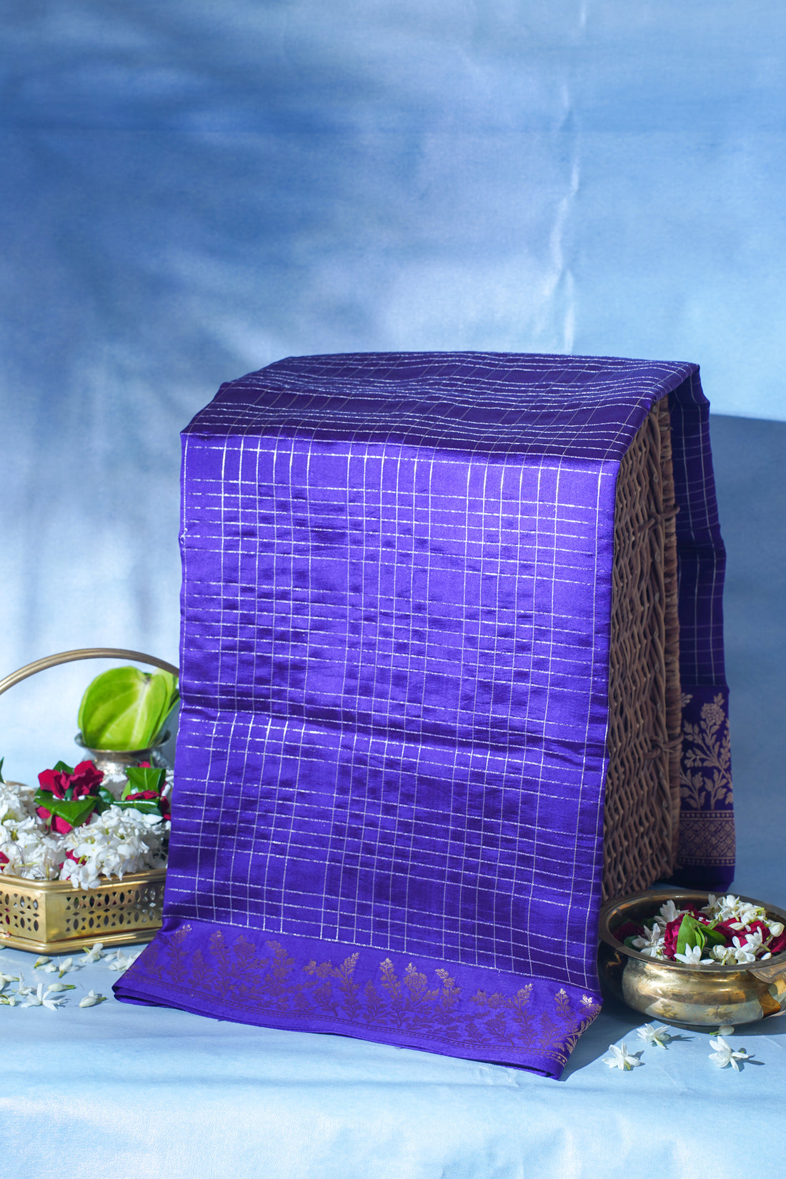 Royal Purple Pure Mango Katan Silk Handwoven Saree