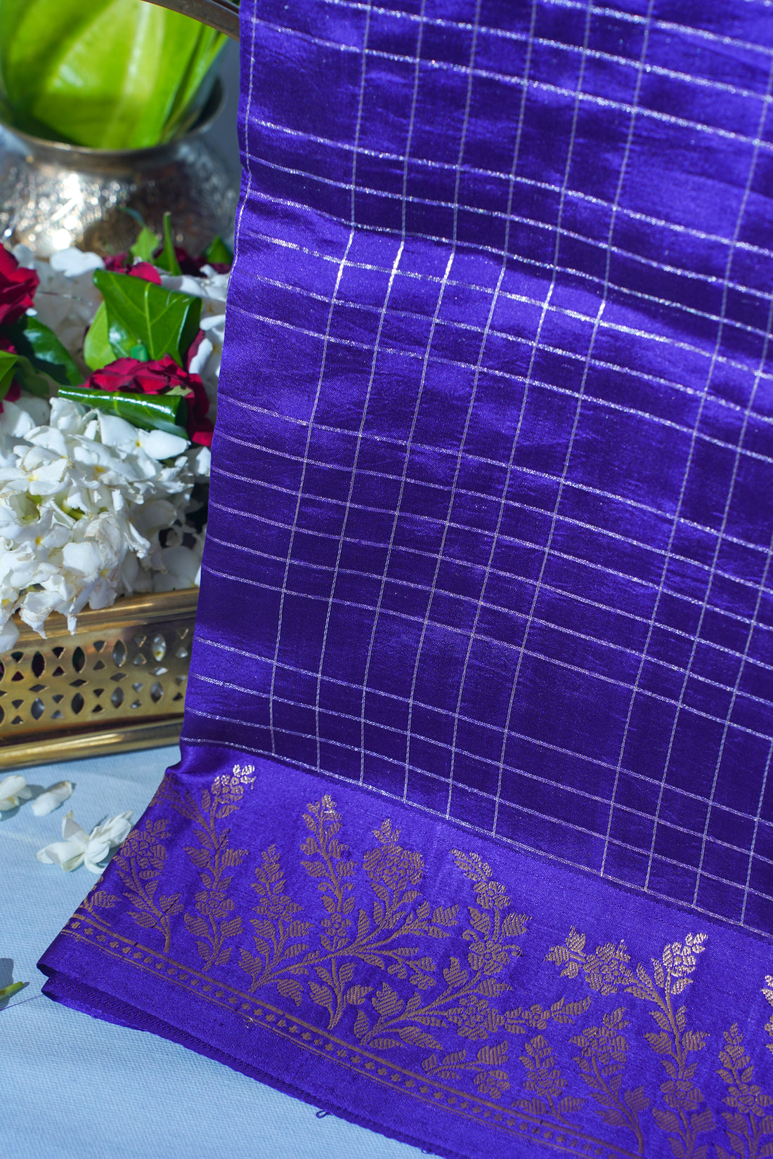 Royal Purple Pure Mango Katan Silk Handwoven Saree