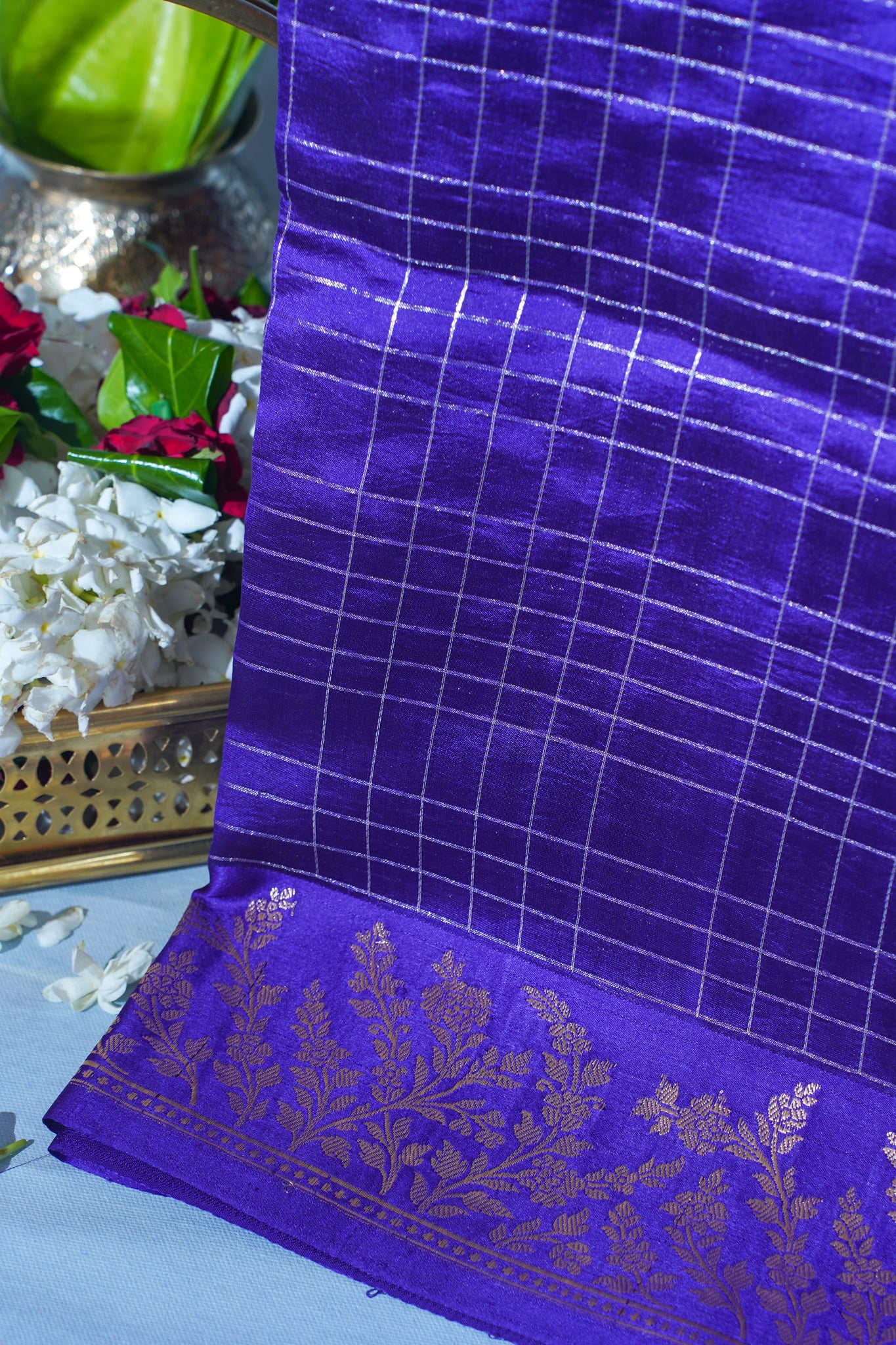 Royal Purple Pure Mango Katan Silk Handwoven Saree