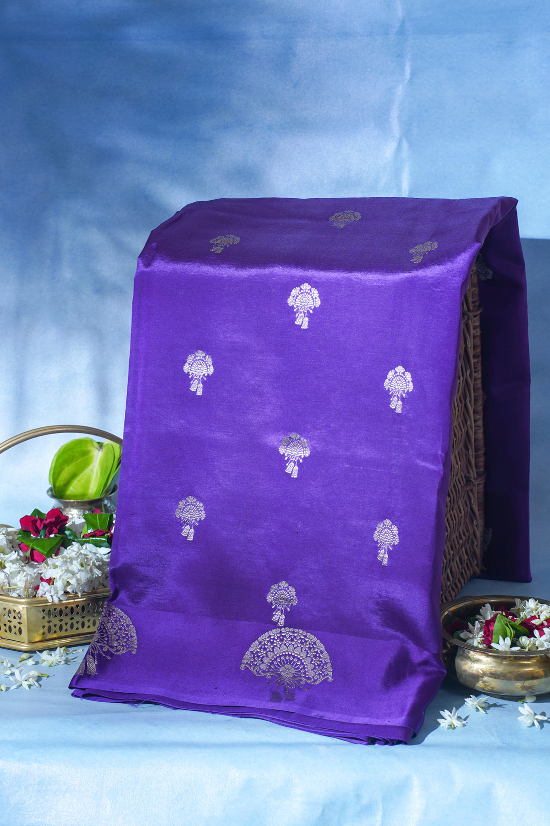 Purple Pure Mango Katan Silk Handwoven Saree