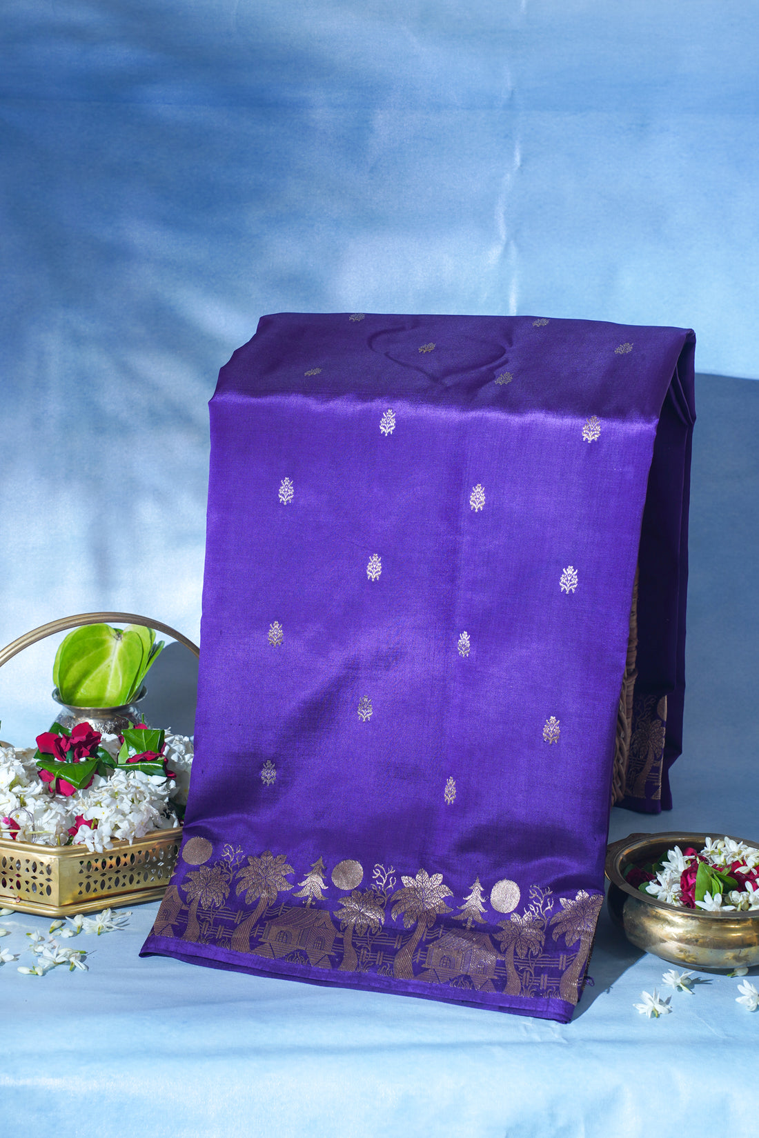 Pure Mango Katan Silk Handwoven Saree
