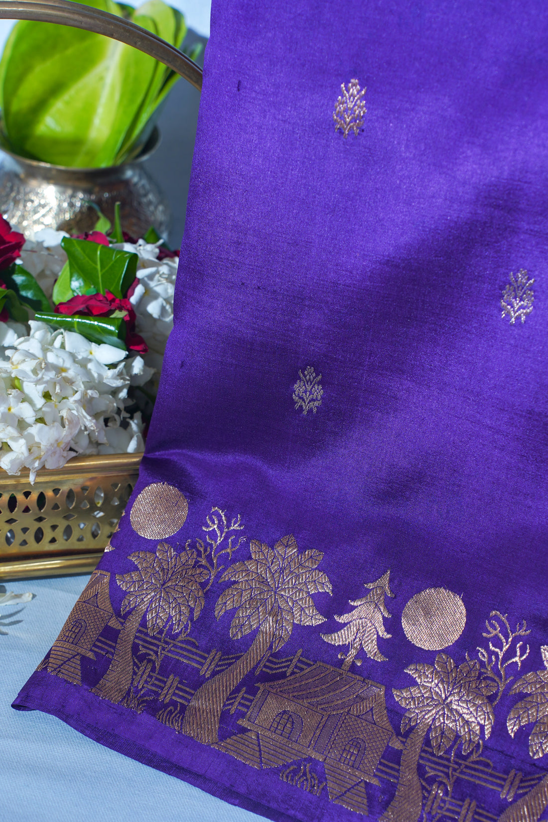 Pure Mango Katan Silk Handwoven Saree