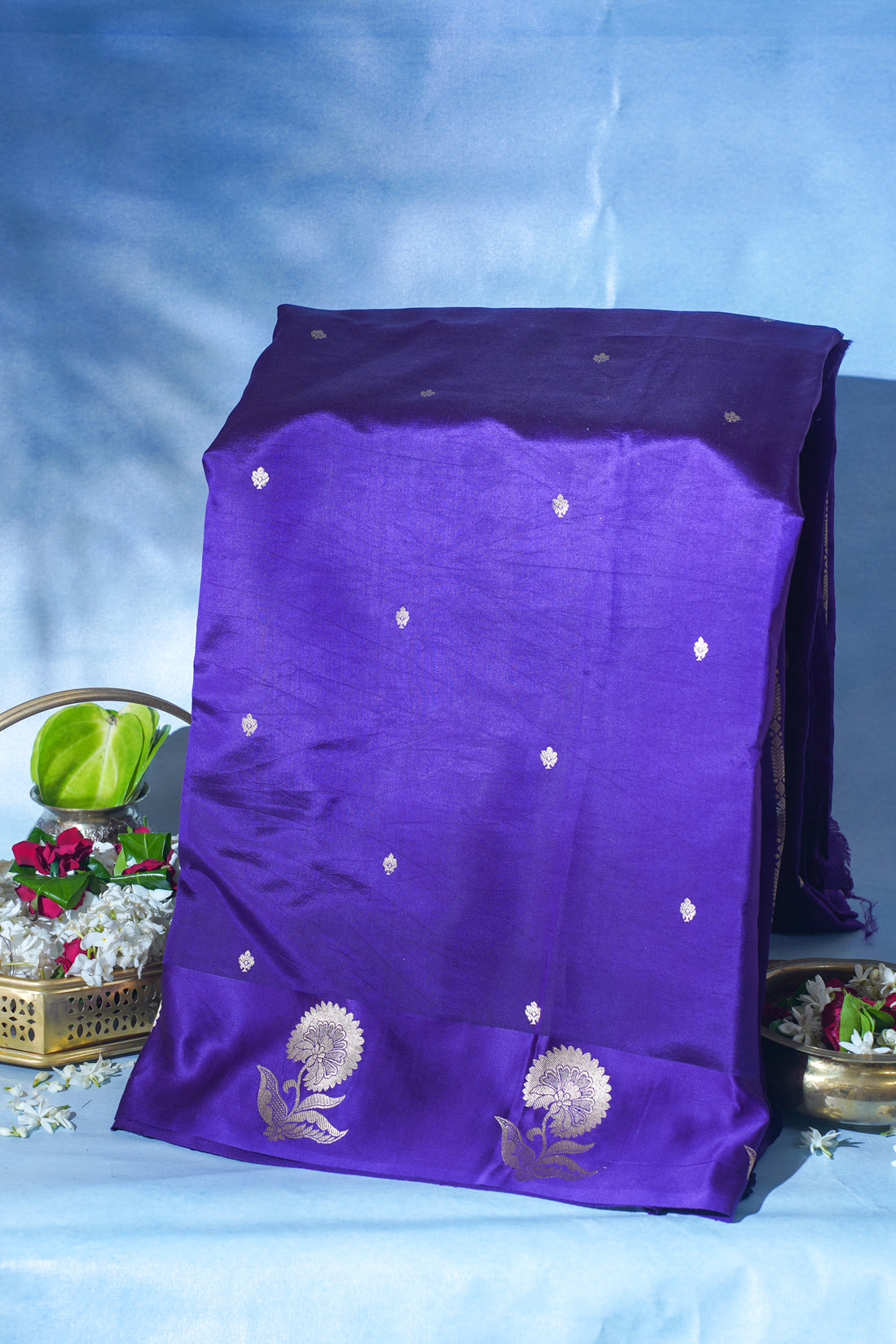 Purple Pure Mango Katan Silk Handwoven Saree