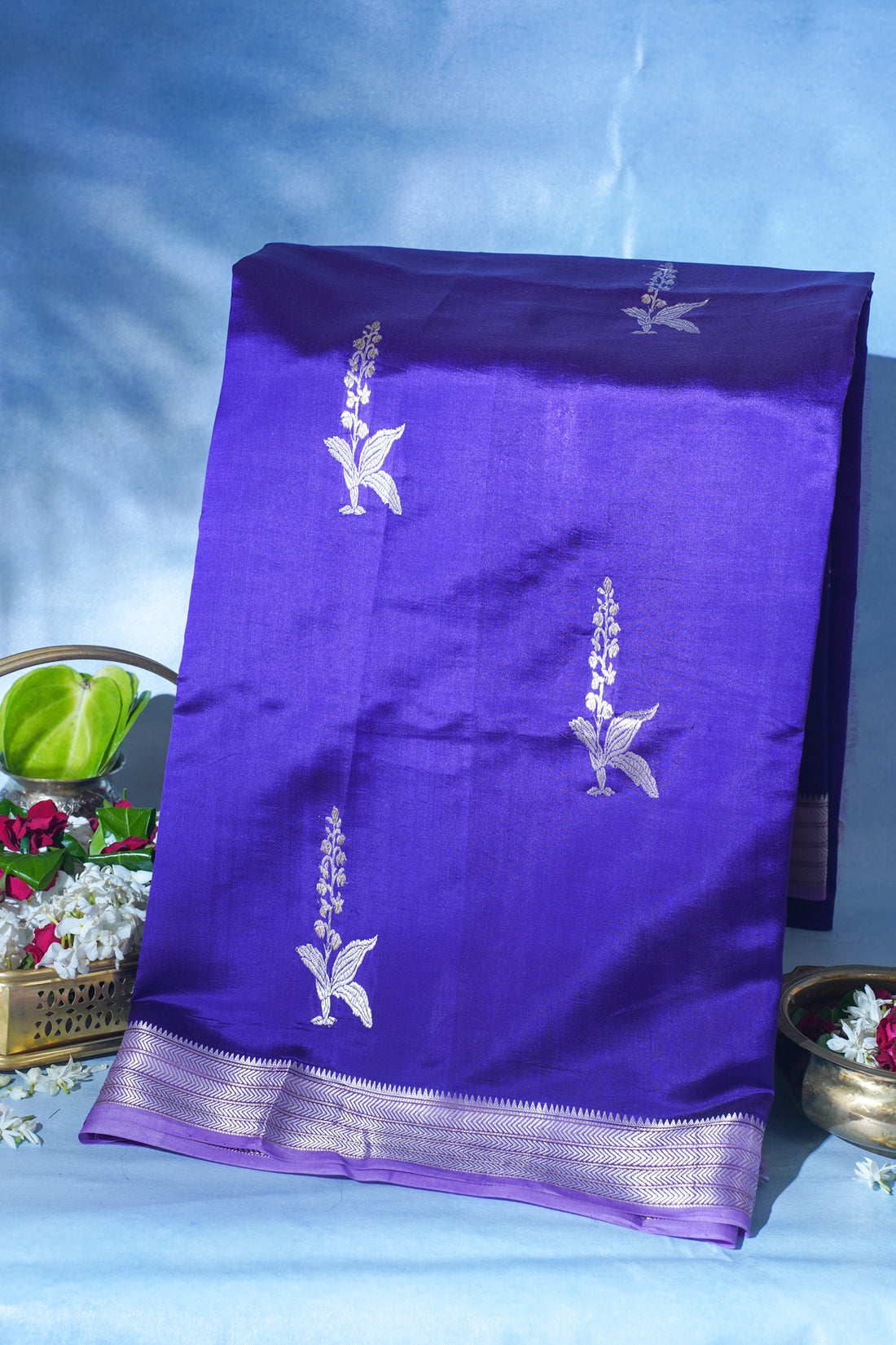 Royal Purple Pure Mango Katan Silk Handwoven Saree