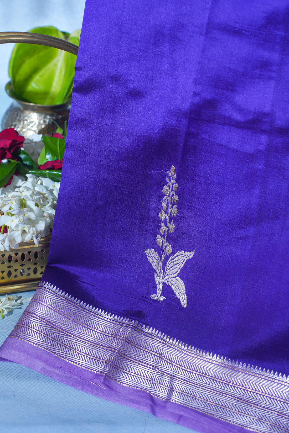 Royal Purple Pure Mango Katan Silk Handwoven Saree