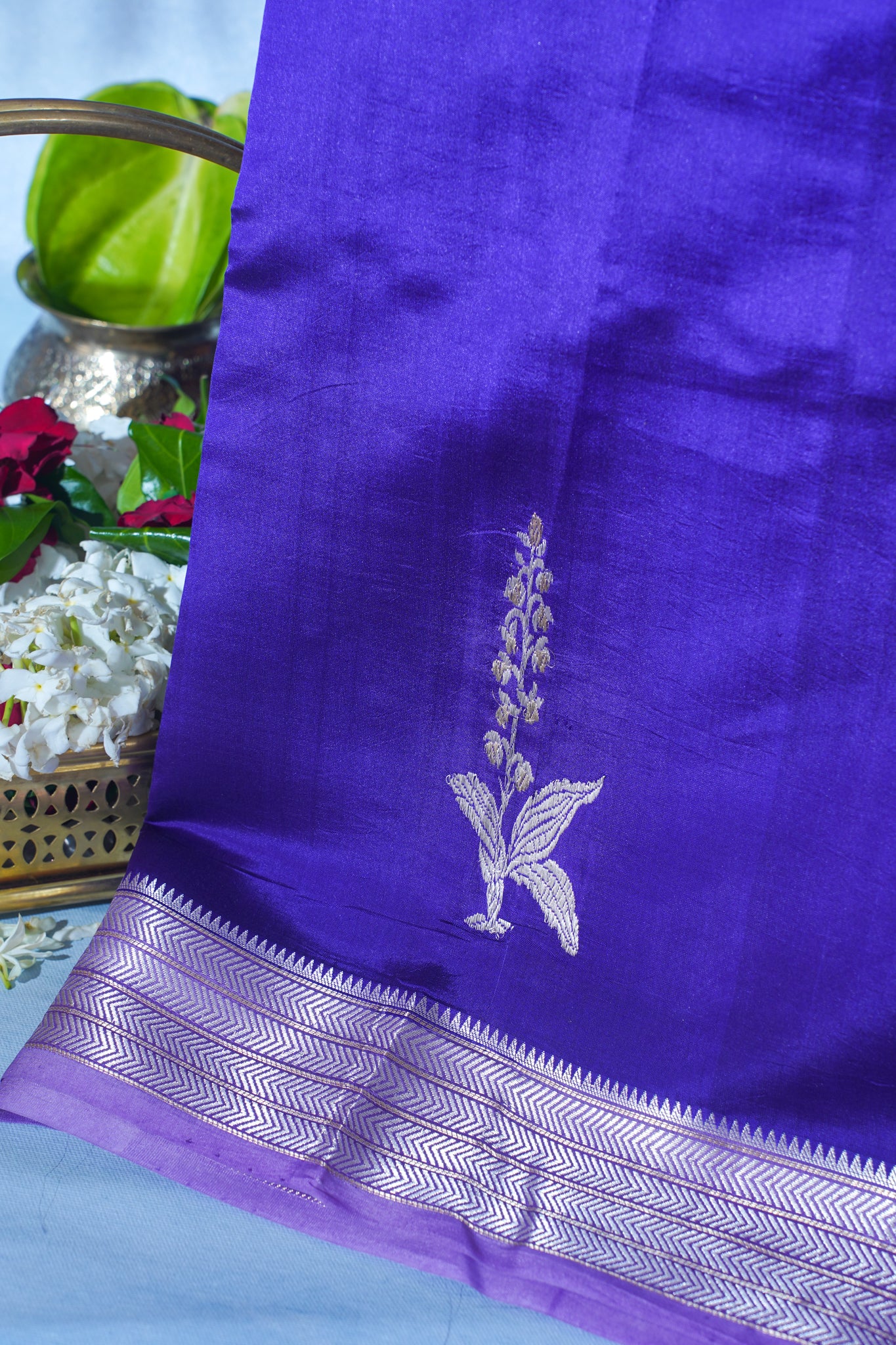 Royal Purple Pure Mango Katan Silk Handwoven Saree