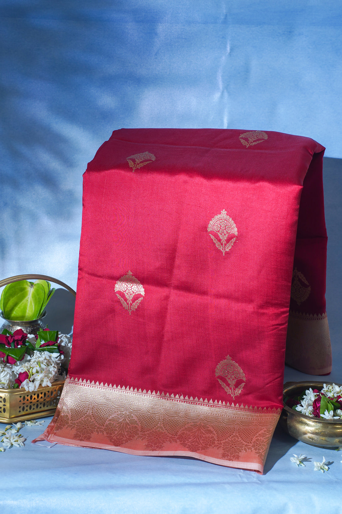 Pure Mango Katan Silk Handwoven Saree