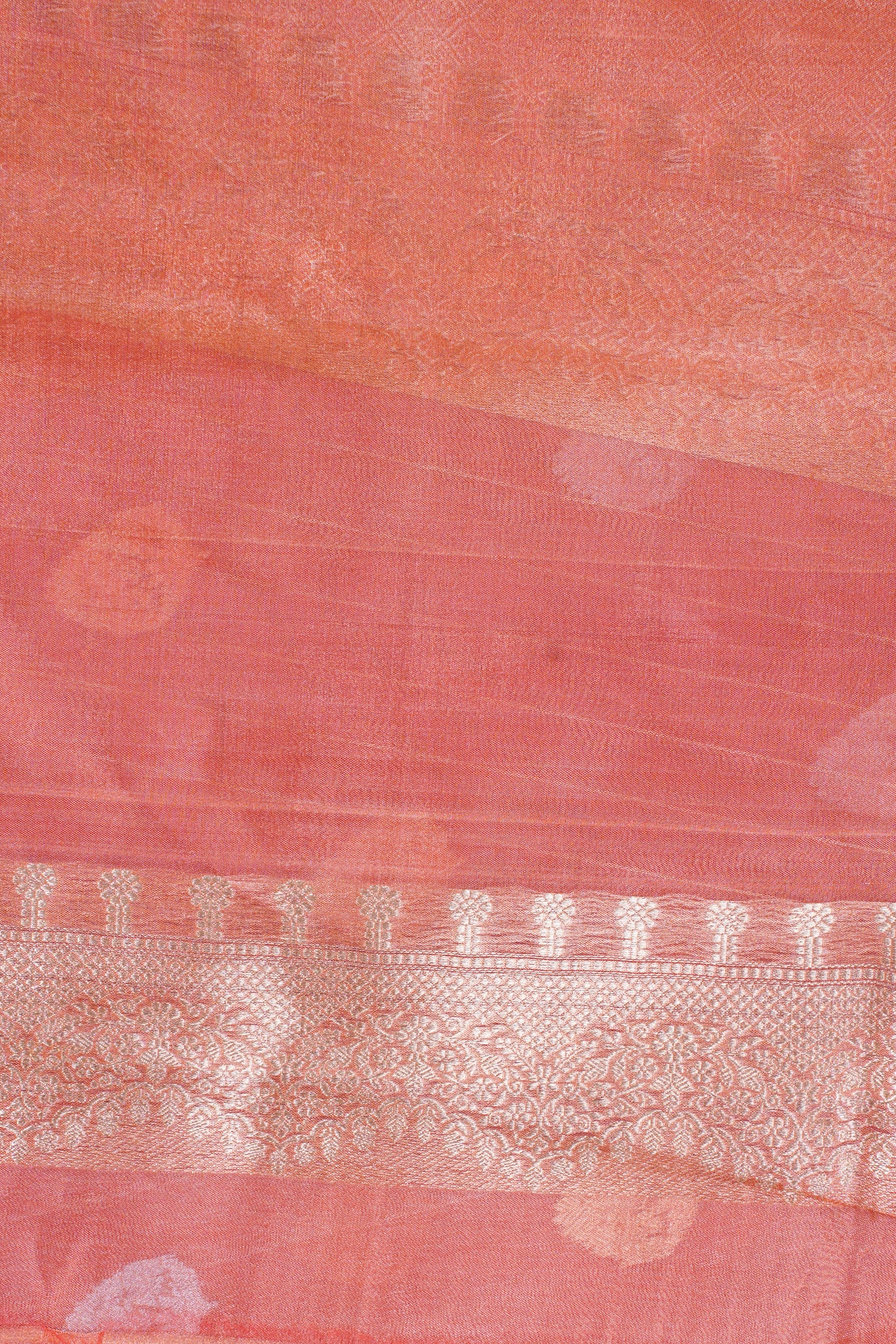 Rust-Rose Pure Tissue Silk Handloom Saree