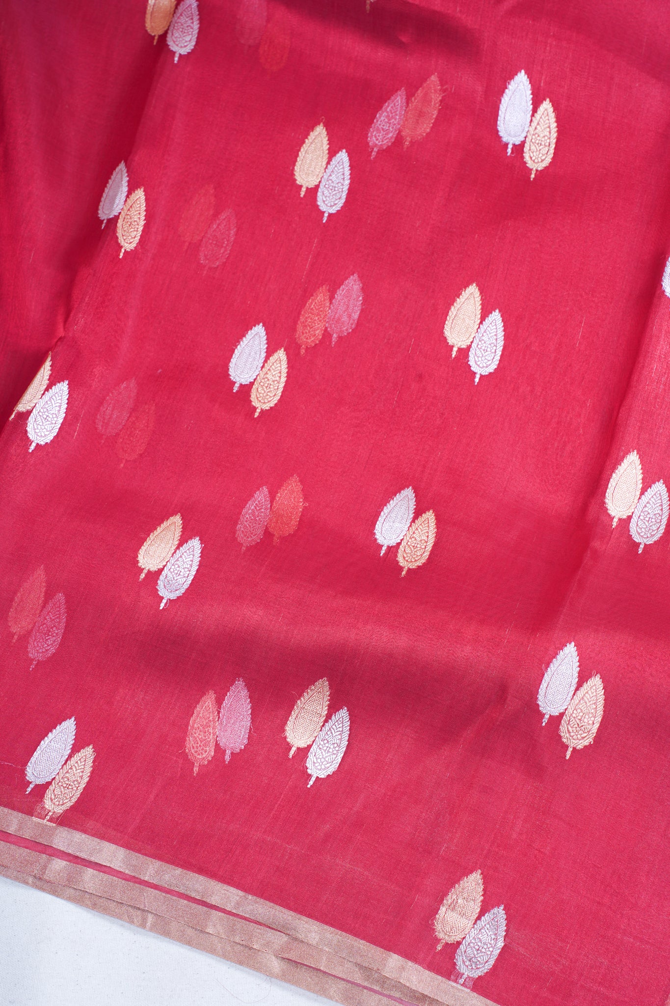 Wine Red Pure Tissue Silk Handloom Saree