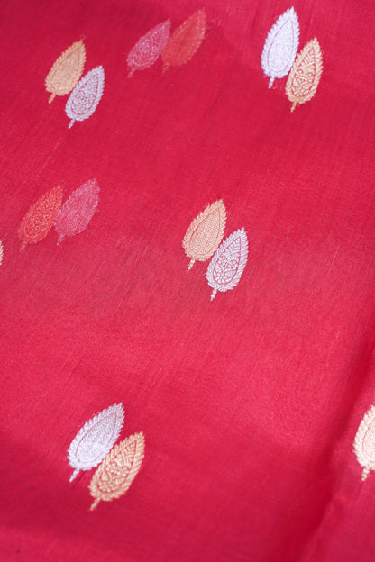 Wine Red Pure Tissue Silk Handloom Saree