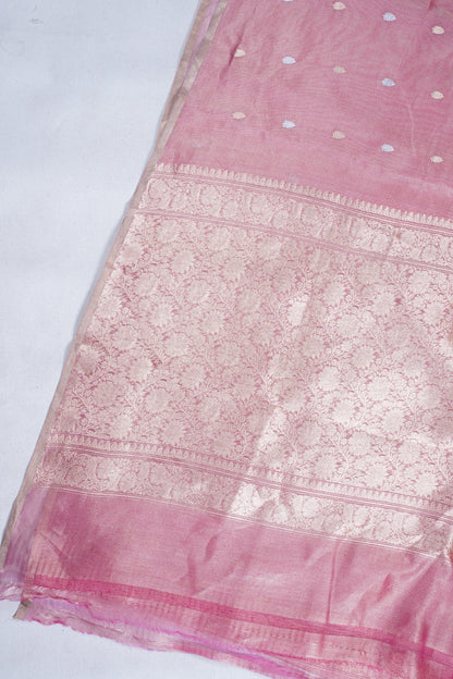 Pink Pure Tissue Silk Handloom Saree