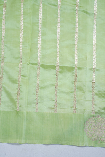 Pastel Green Pure Mango katan silk handloom Saree