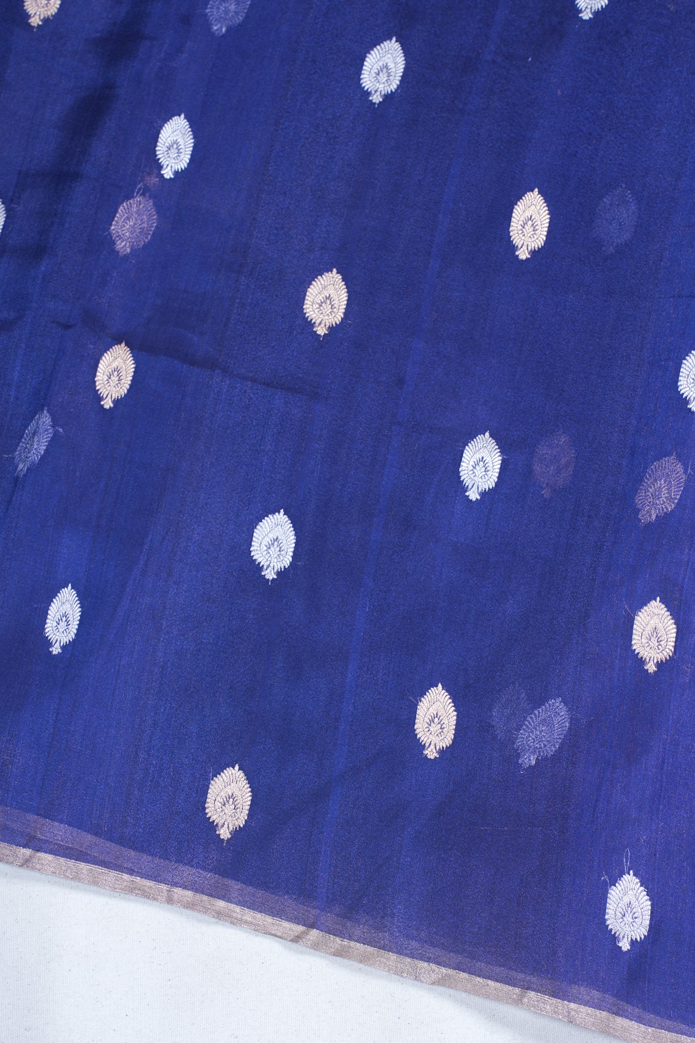 Midnight Navy Pure Tissue Silk Handloom Saree