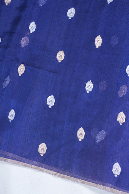 Midnight Navy Pure Tissue Silk Handloom Saree