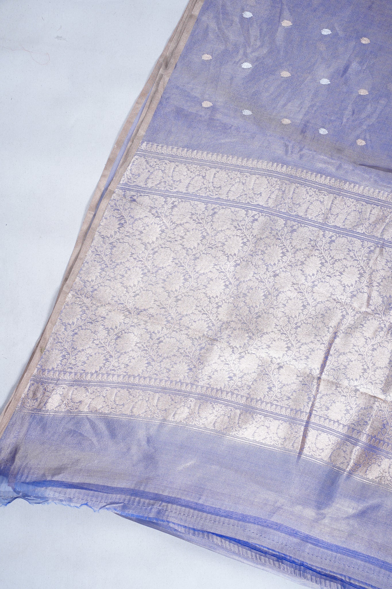 Blue Pure Tissue Silk Handloom Saree