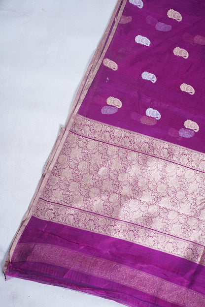 Purple Pure Tissue Silk Handloom Saree