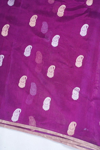 Purple Pure Tissue Silk Handloom Saree