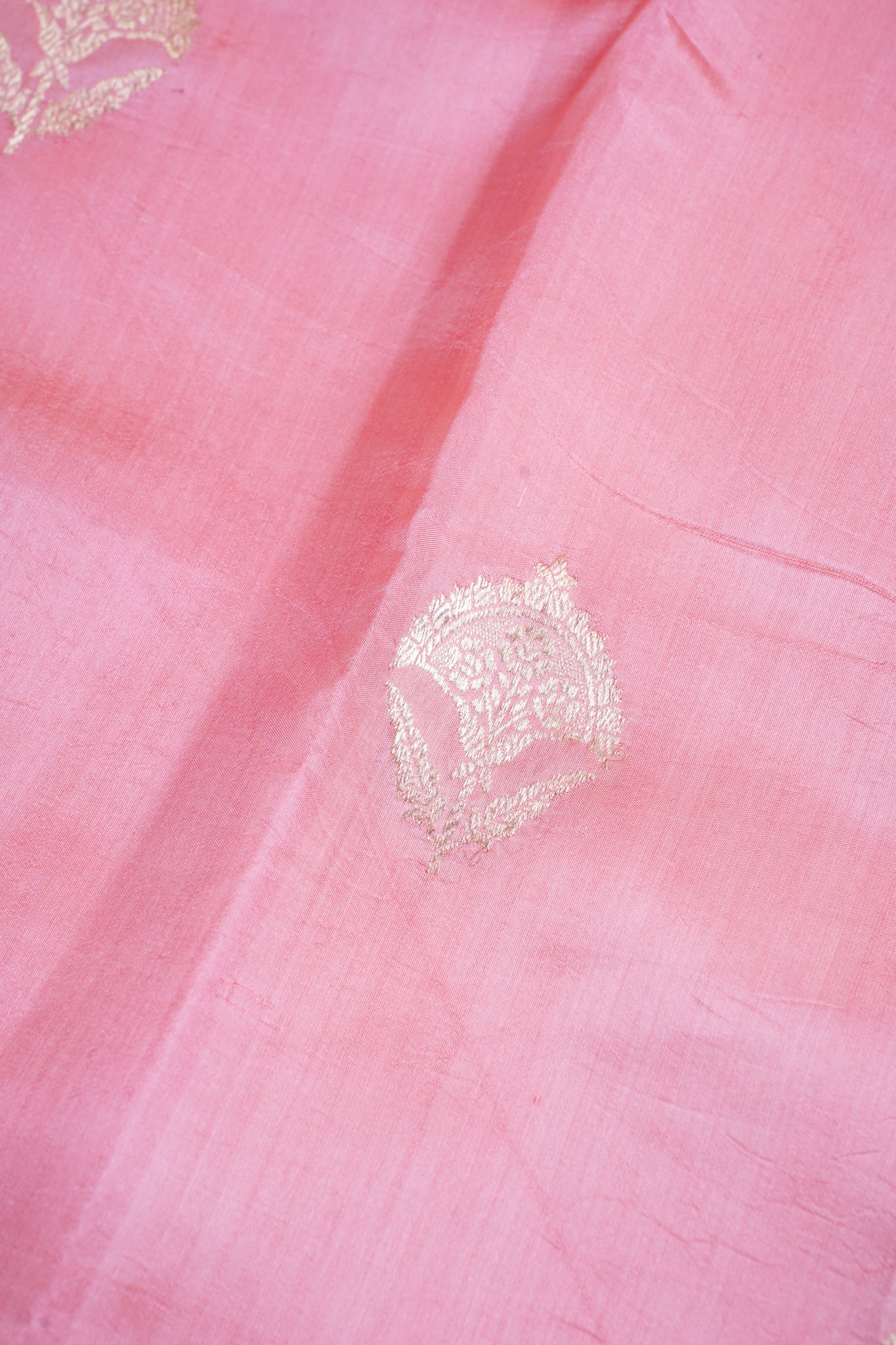 Peach-Pink Pure Mango Katan Silk Handwoven Saree