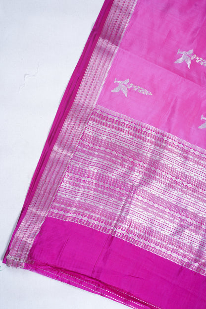Rani Pink Pure Mango Katan Silk Handwoven Saree