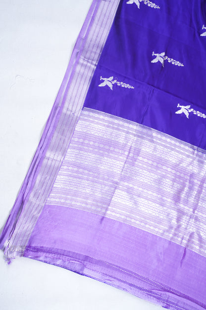 Royal Purple Pure Mango Katan Silk Handwoven Saree
