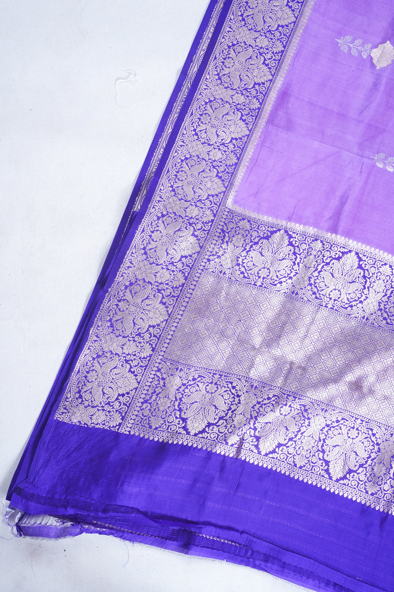 Lavender Purple Pure Mango Katan Silk Handwoven Saree