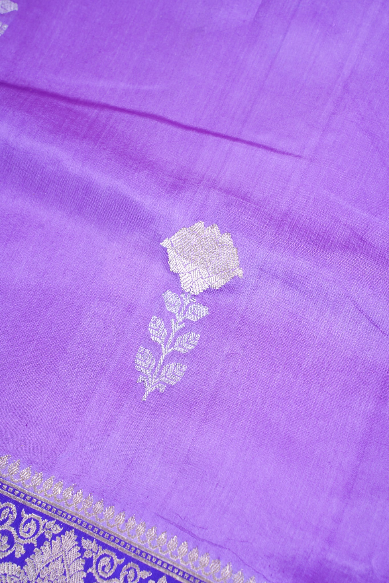 Lavender Purple Pure Mango Katan Silk Handwoven Saree
