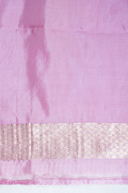 Pastel Pink Pure Mango Katan Silk Handwoven Saree