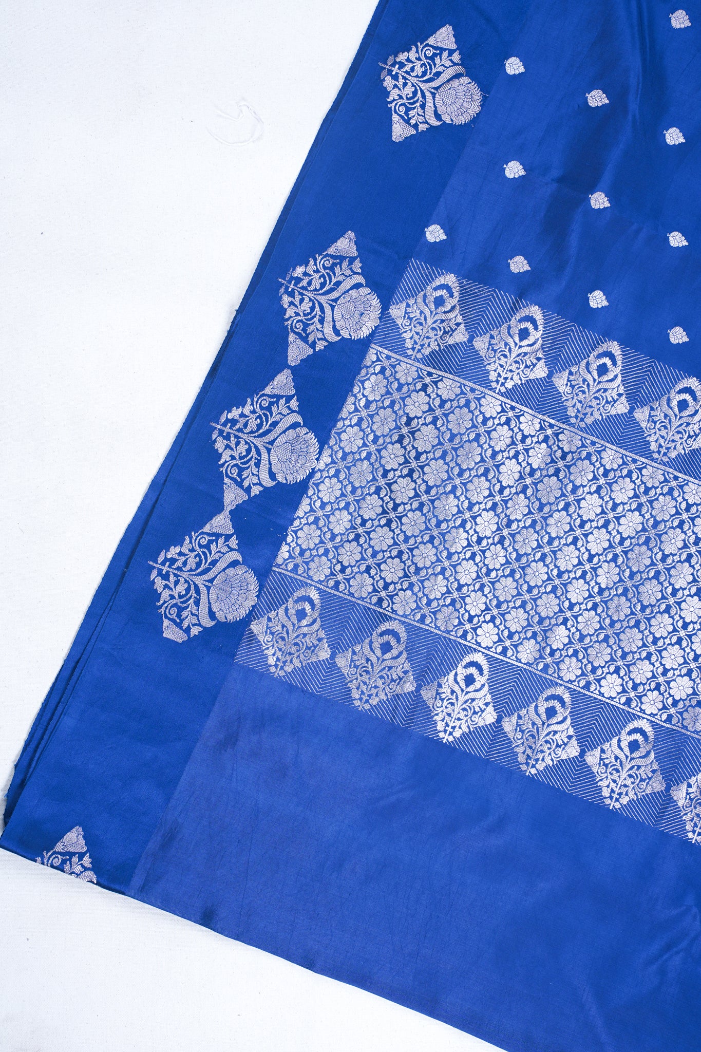Royal Blue Pure Mango Katan Silk Handwoven Saree