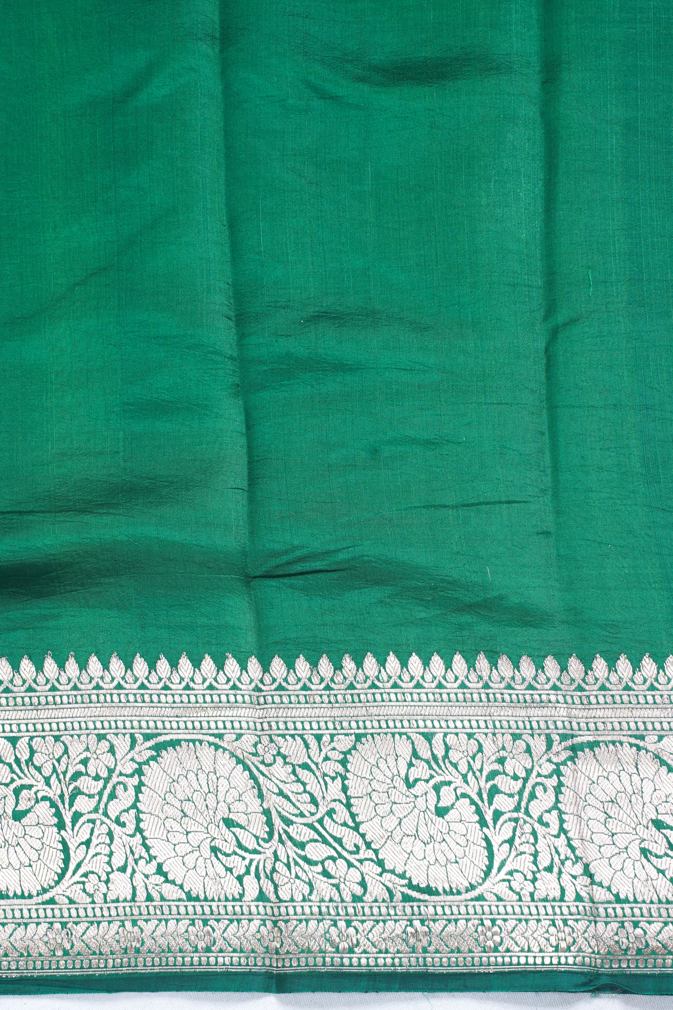 Parrot Green Pure Mango Katan Silk Handwoven Saree