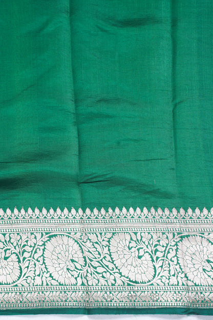 Parrot Green Pure Mango Katan Silk Handwoven Saree