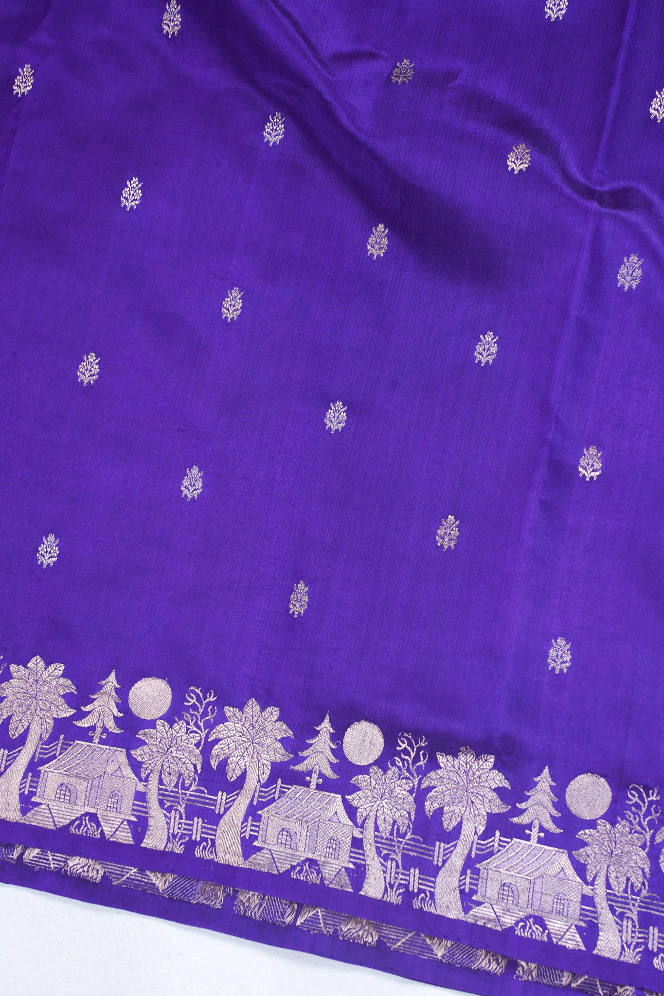 Pure Mango Katan Silk Handwoven Saree