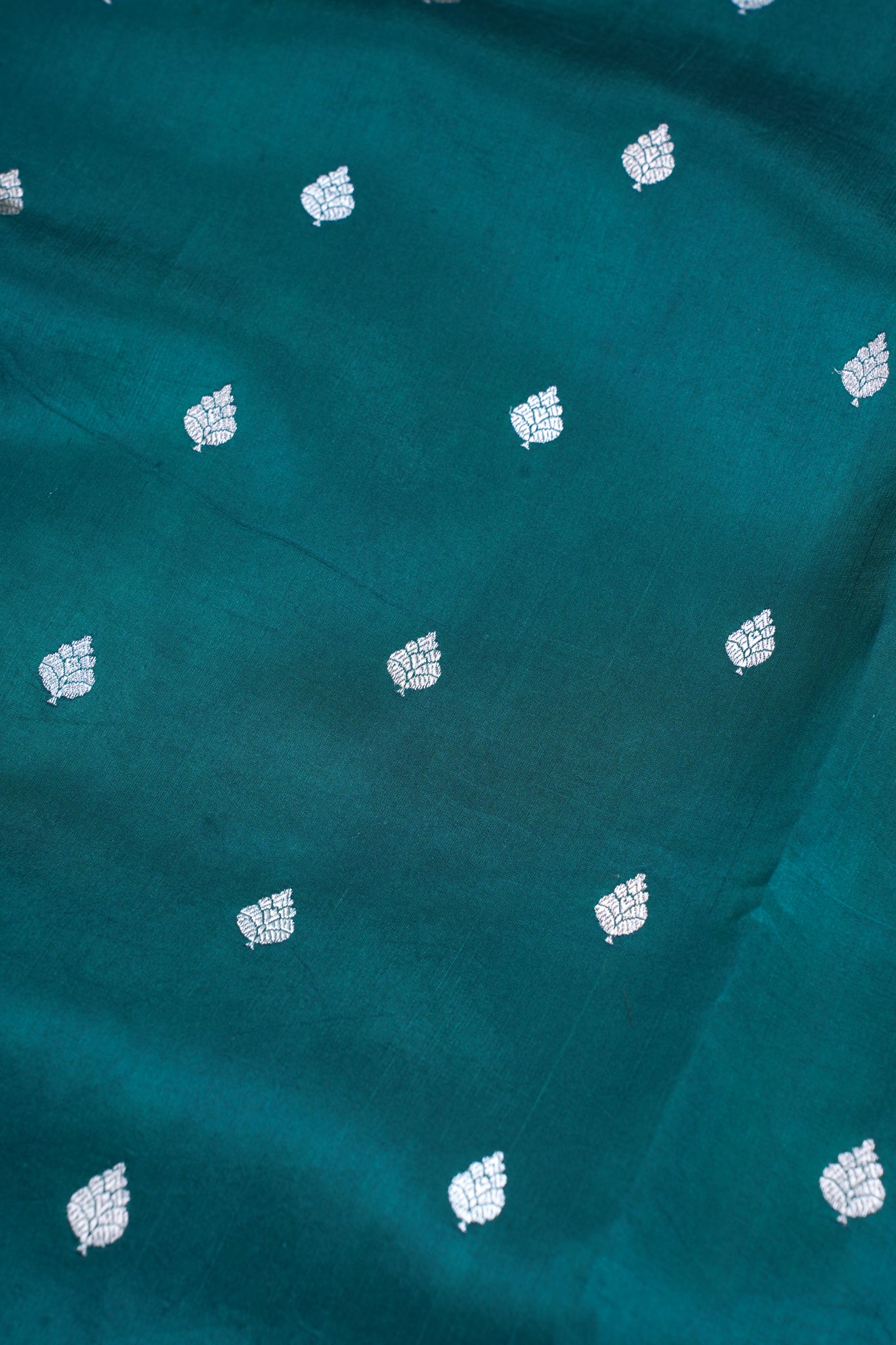 Emerald Green Pure Mango Katan Silk Handwoven Saree