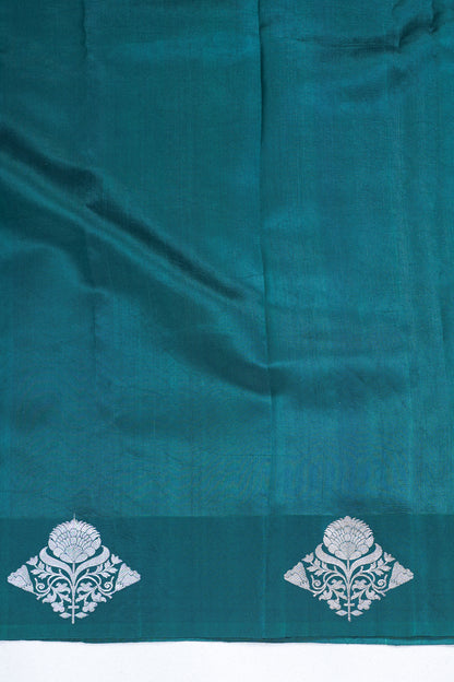 Emerald Green Pure Mango Katan Silk Handwoven Saree