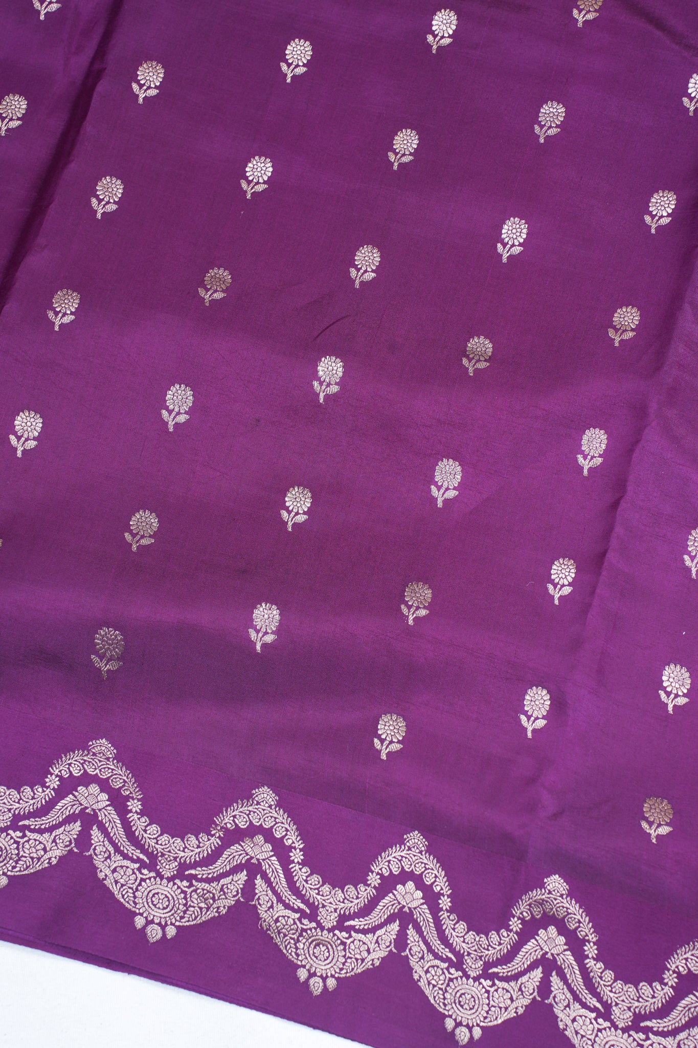 Royal Purple Pure Mango Katan Silk Handwoven Saree