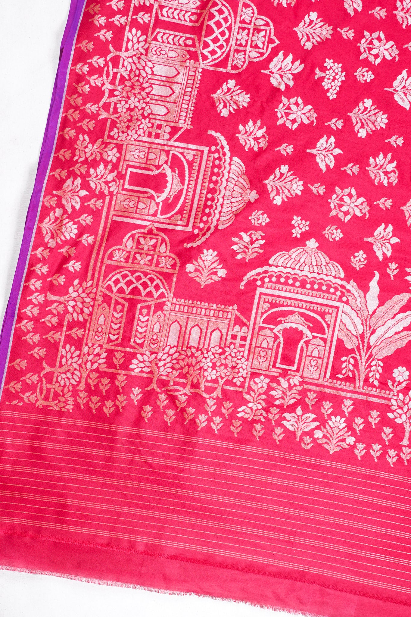 Red Pure Cotton Jamdani Handwoven Saree