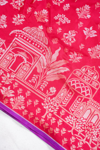 Red Pure Cotton Jamdani Handwoven Saree