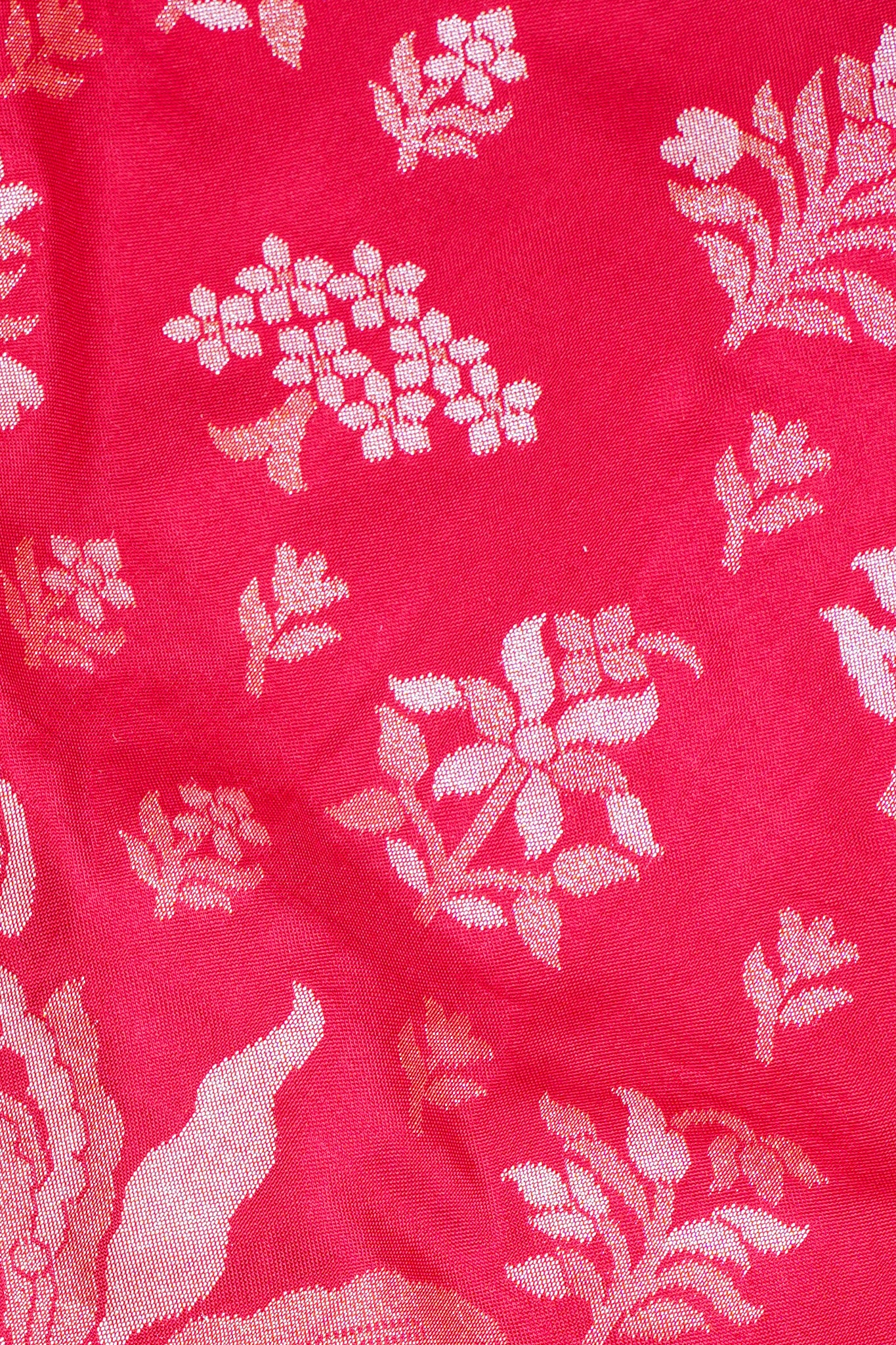 Red Pure Cotton Jamdani Handwoven Saree