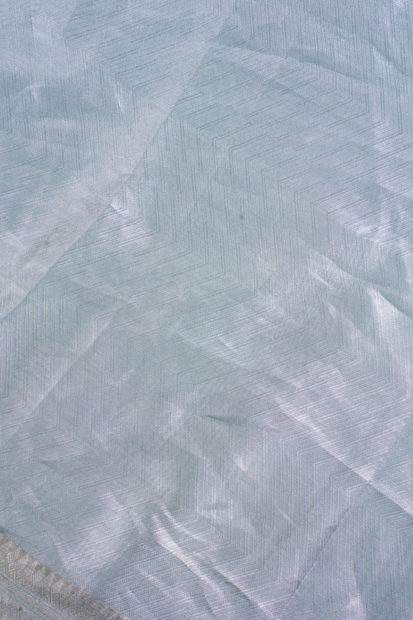 Pure Tissue Molten Gold Handwoven Saree with Aqua Border &amp; Pallu