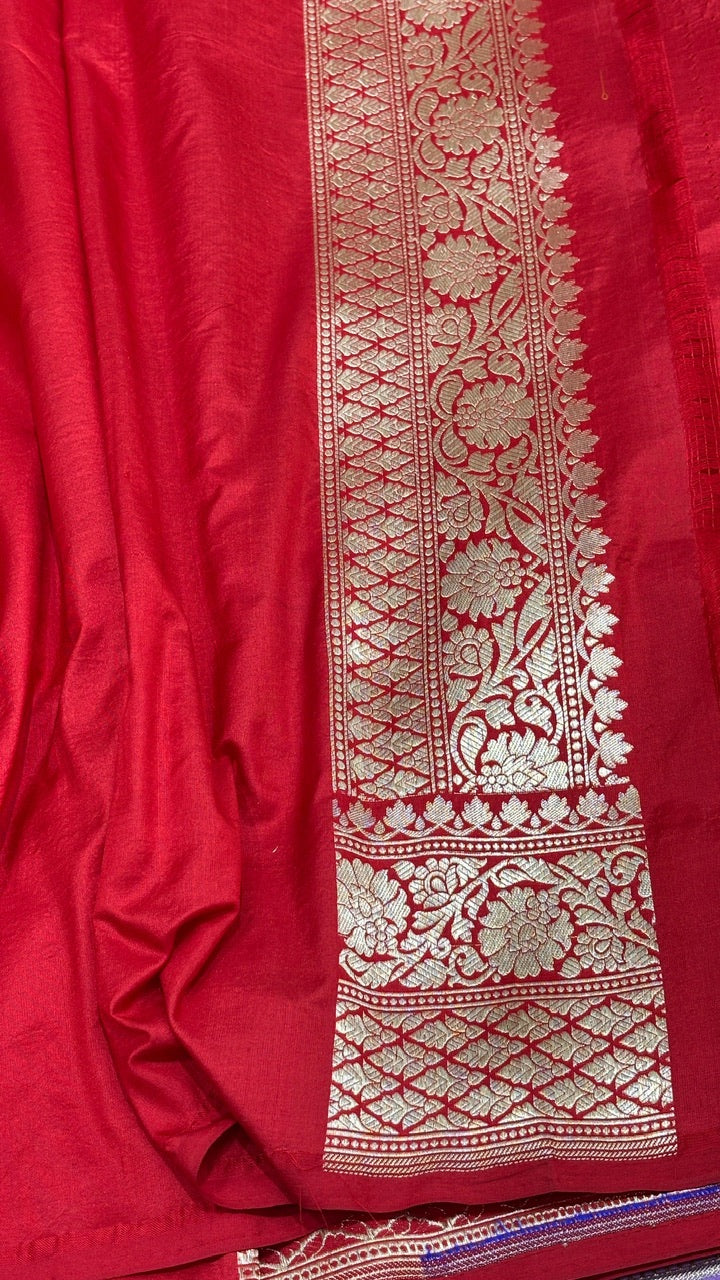 Red Pure Banarasi Katan Silk Saree