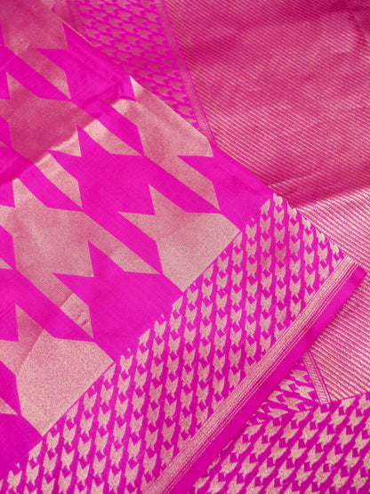 Pink Handloom Pure Katan Silk Banarasi Brocade Saree