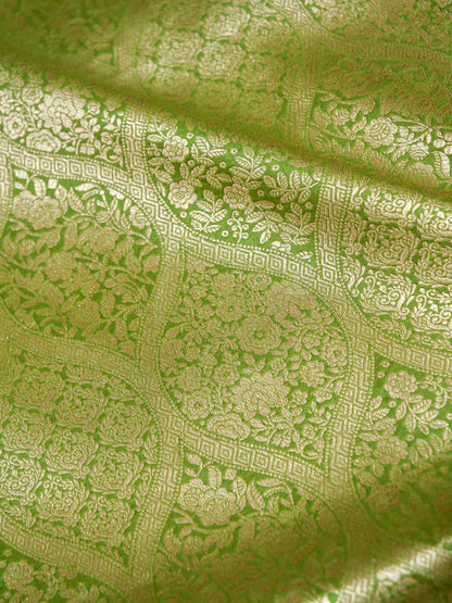 Green Handloom Pure Katan Silk Banarasi Brocade Saree