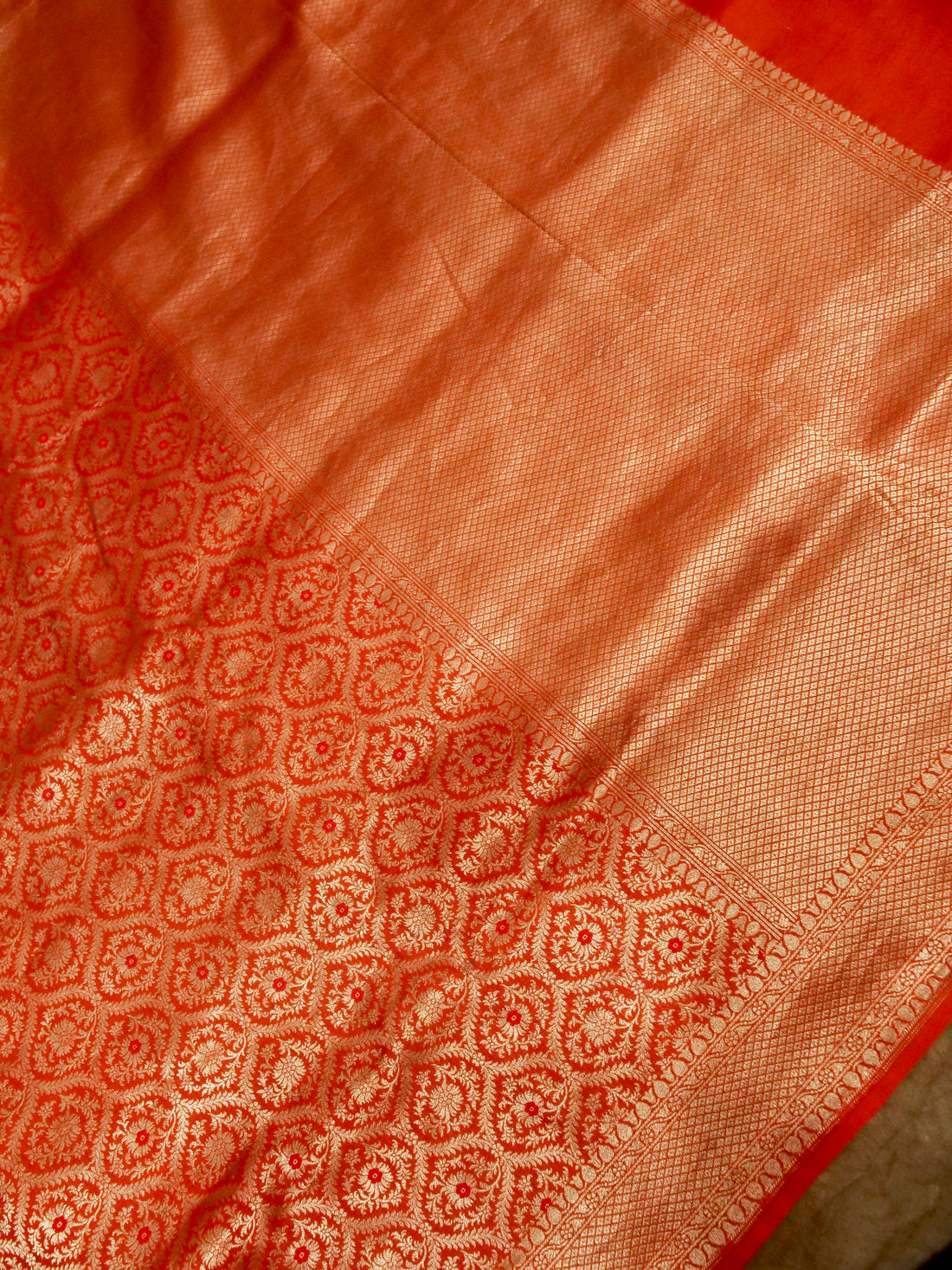 Red Handloom Pure Katan Silk Banarasi Brocade Saree