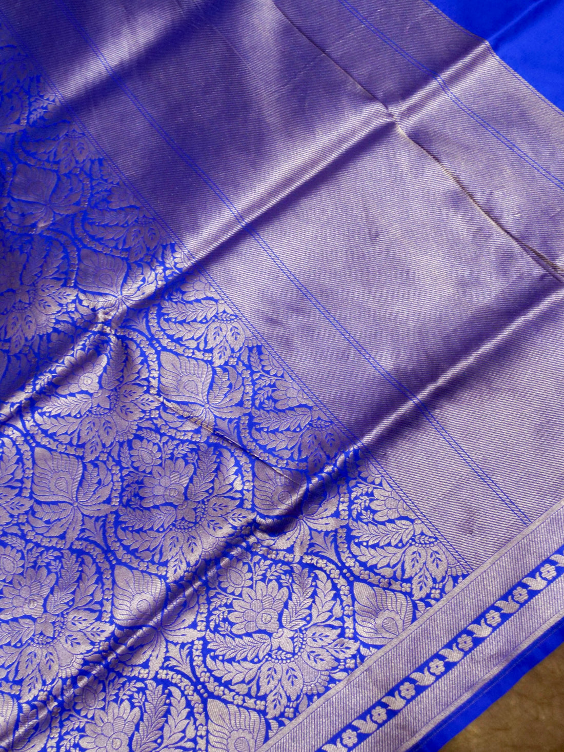 Royal Blue Handloom Pure Katan Silk Banarasi Brocade Saree
