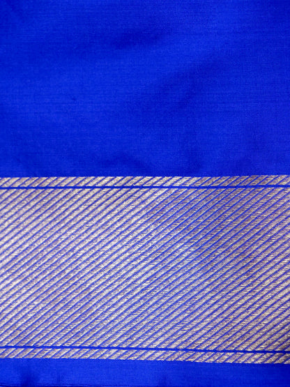 Royal Blue Handloom Pure Katan Silk Banarasi Brocade Saree