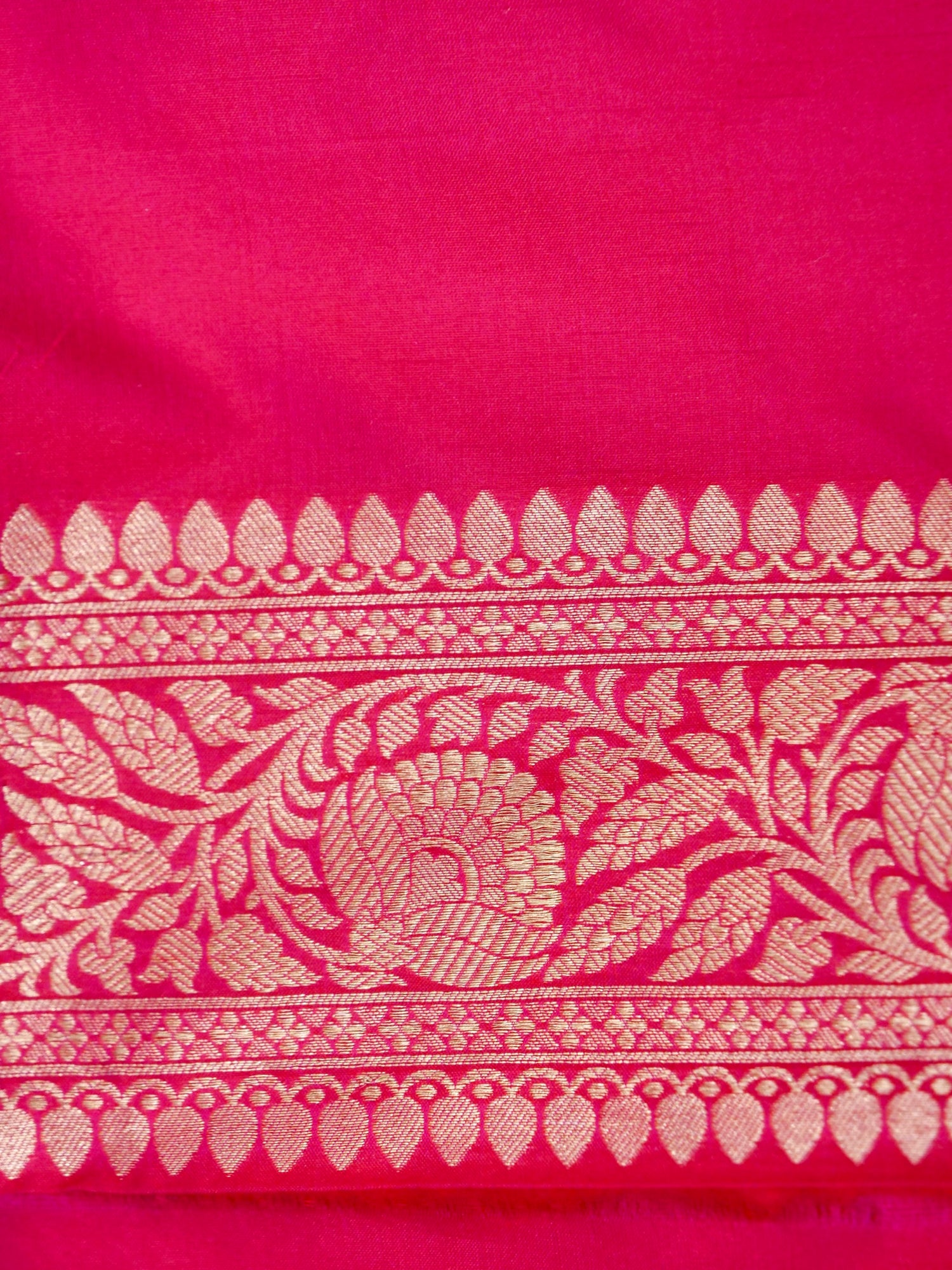 Rani Pink Handwoven Banarasi Pure Katan Silk Meenakari Brocade Saree