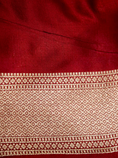 Maroon Handwoven Banarasi Pure Katan Silk Meenakari Brocade Saree