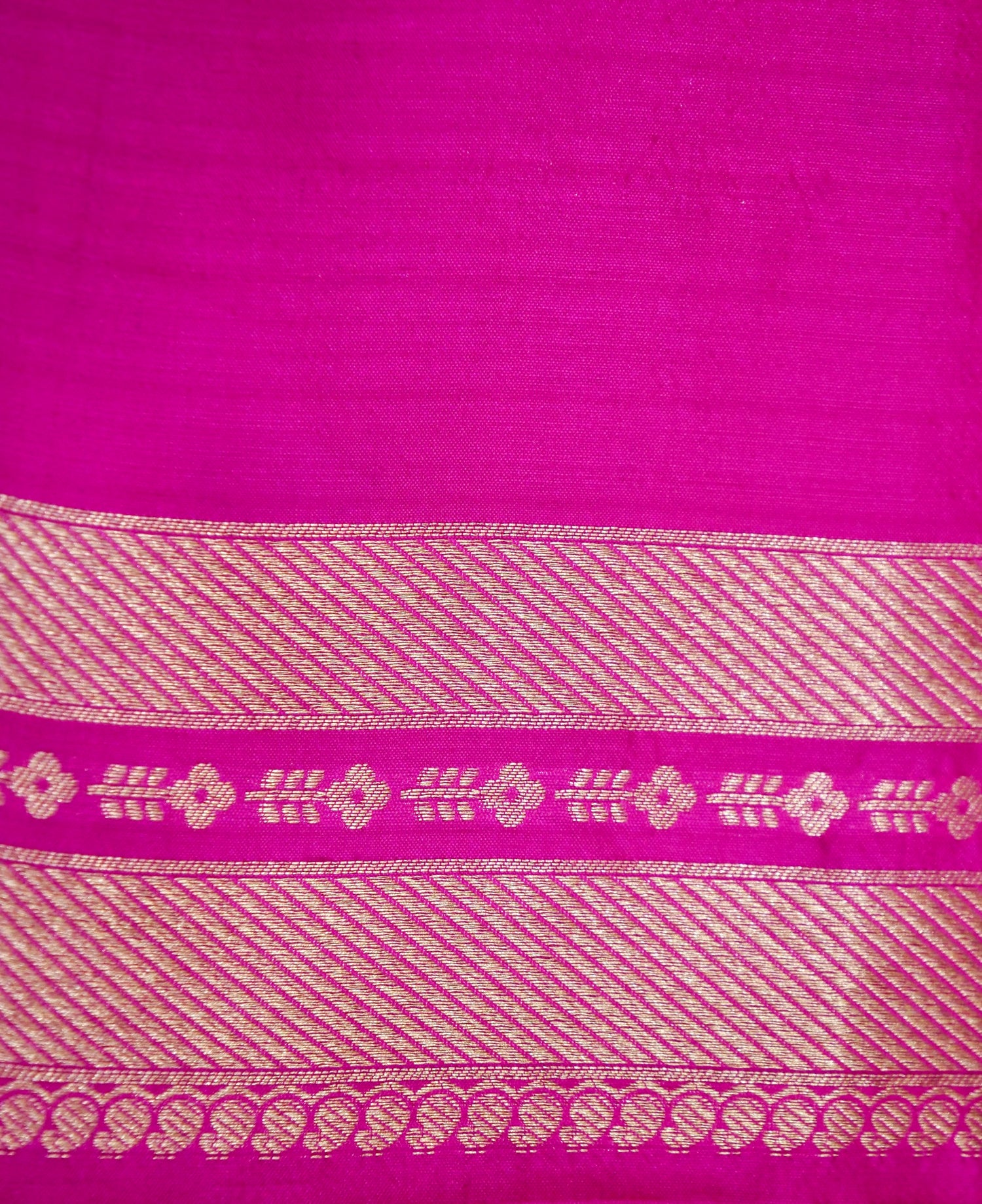 Rani Pink Handwoven Banarasi Pure Katan Silk Meenakari Brocade Saree
