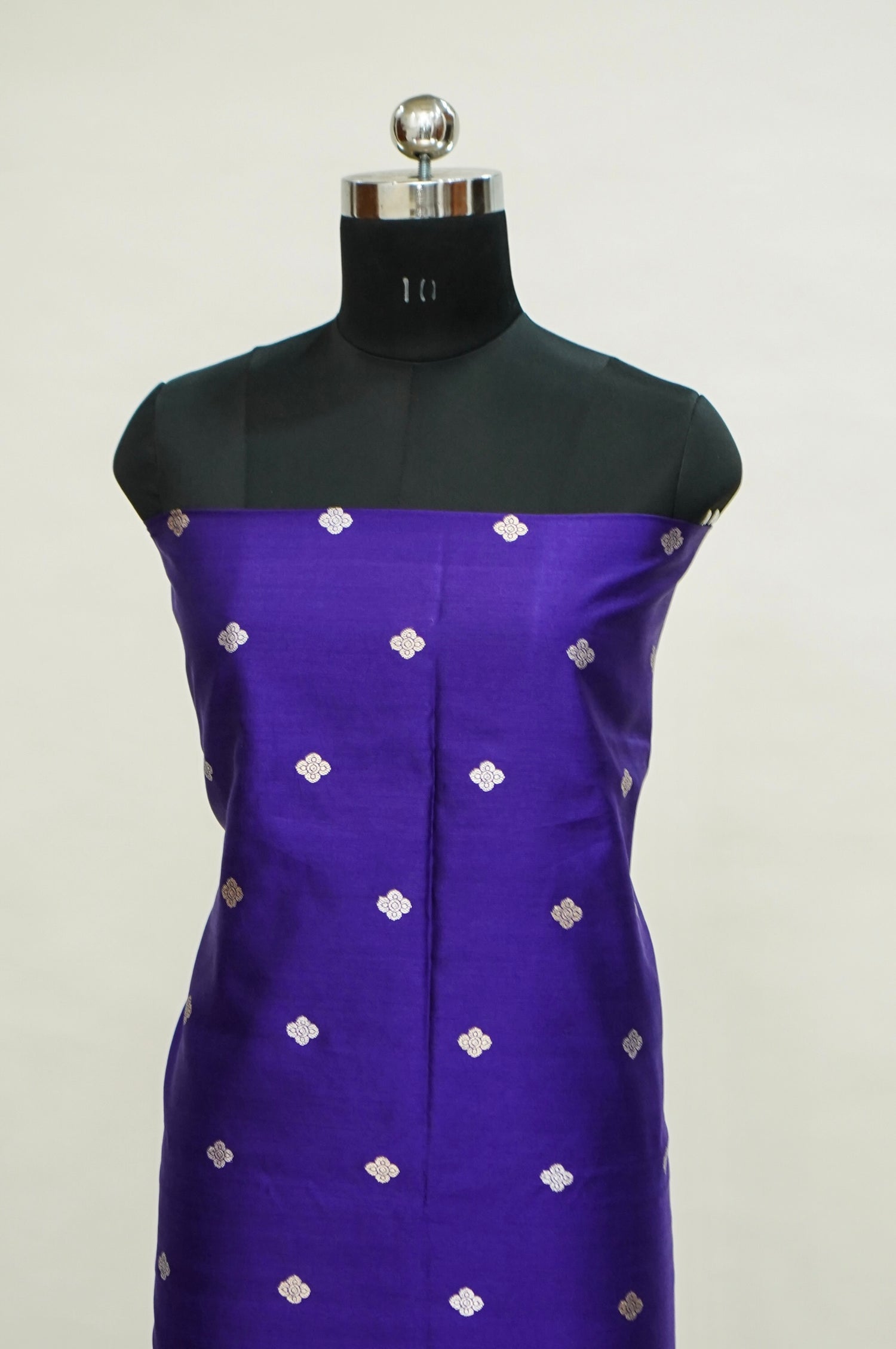 Purple Handwoven Banarasi Pure Katan Silk Suit with Red Dupatta