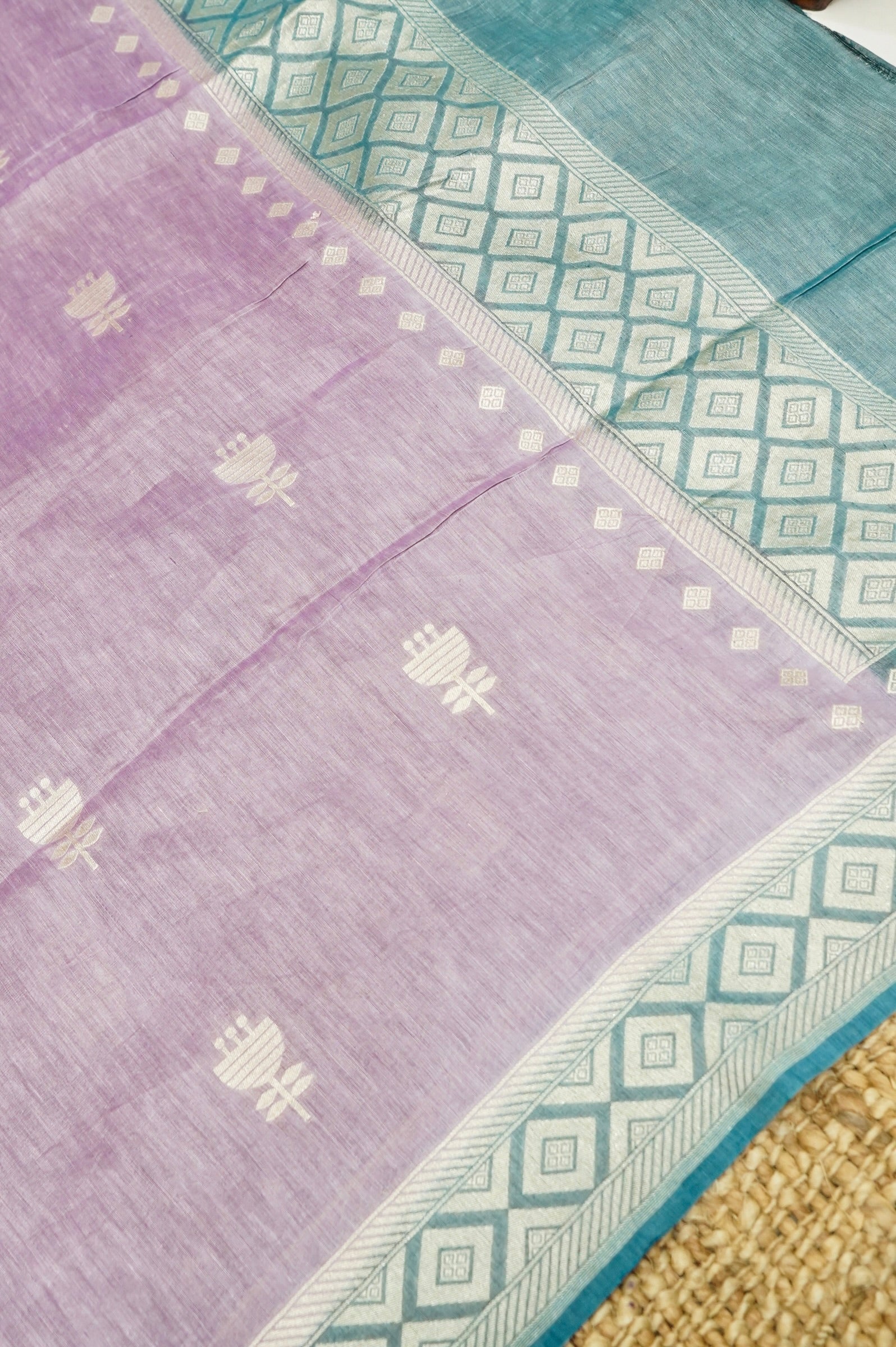 Handwoven Banarasi Pure Katan Silk Suit with Pink dupatta